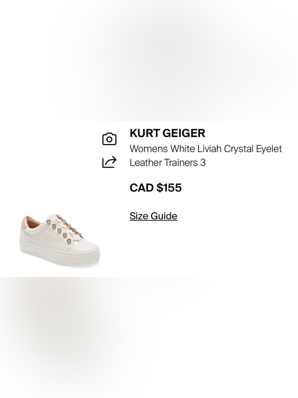 Kurt Geiger Womens White Liviah Crystal Eyelet Leather 3